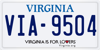 VA license plate VIA9504