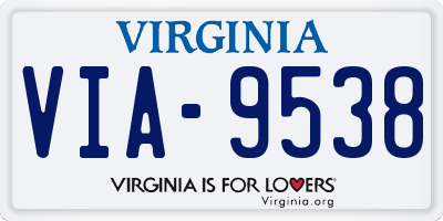 VA license plate VIA9538