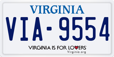 VA license plate VIA9554