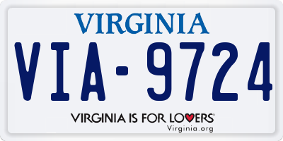 VA license plate VIA9724