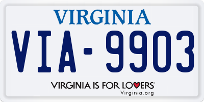 VA license plate VIA9903