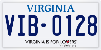 VA license plate VIB0128