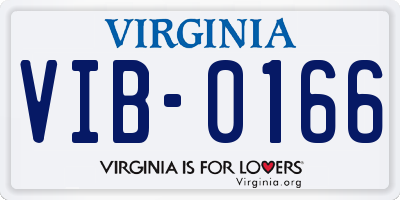 VA license plate VIB0166