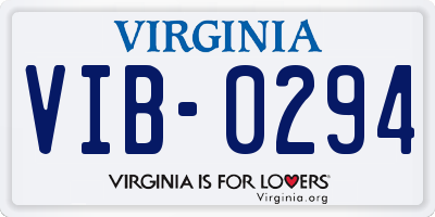 VA license plate VIB0294