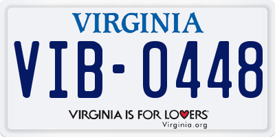 VA license plate VIB0448