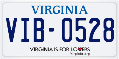VA license plate VIB0528
