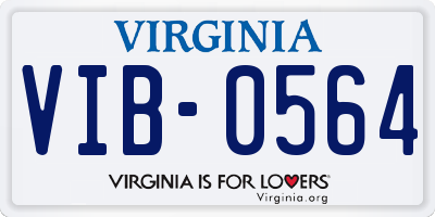 VA license plate VIB0564