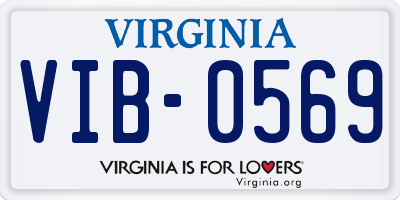 VA license plate VIB0569