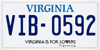 VA license plate VIB0592