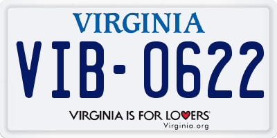 VA license plate VIB0622