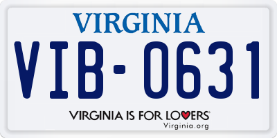VA license plate VIB0631