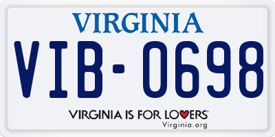 VA license plate VIB0698