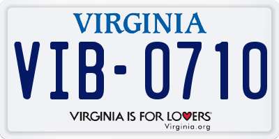 VA license plate VIB0710