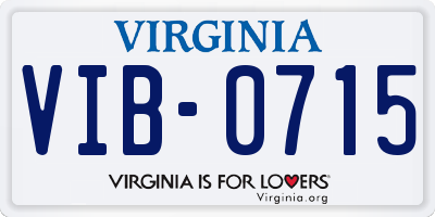 VA license plate VIB0715