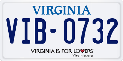 VA license plate VIB0732