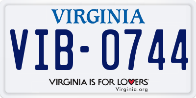 VA license plate VIB0744