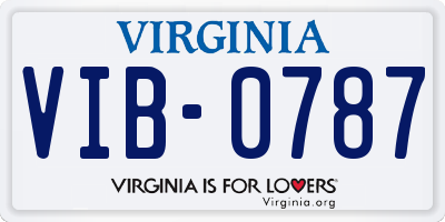 VA license plate VIB0787