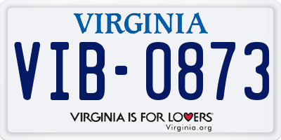 VA license plate VIB0873