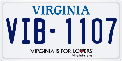 VA license plate VIB1107