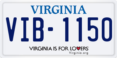 VA license plate VIB1150