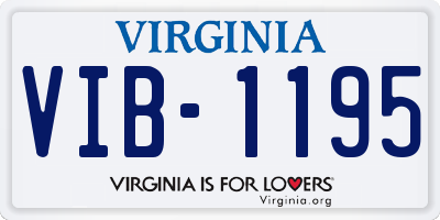 VA license plate VIB1195
