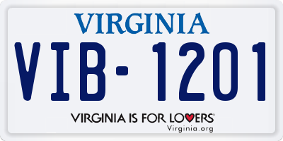 VA license plate VIB1201