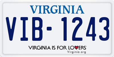 VA license plate VIB1243