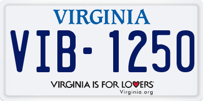 VA license plate VIB1250
