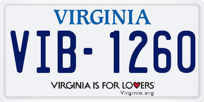 VA license plate VIB1260
