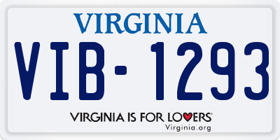 VA license plate VIB1293