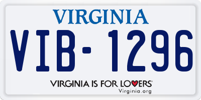 VA license plate VIB1296