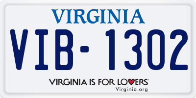 VA license plate VIB1302