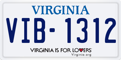 VA license plate VIB1312