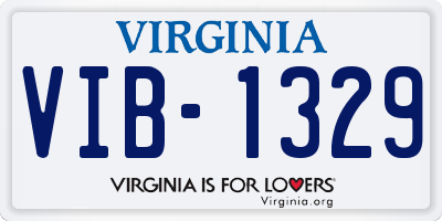 VA license plate VIB1329