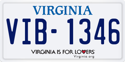 VA license plate VIB1346