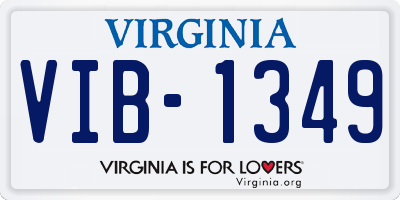 VA license plate VIB1349