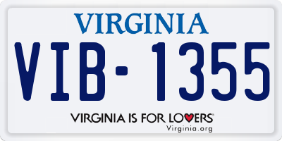 VA license plate VIB1355
