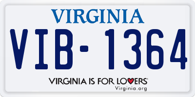 VA license plate VIB1364