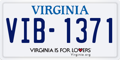 VA license plate VIB1371