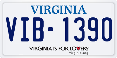 VA license plate VIB1390