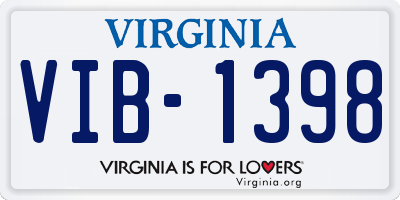 VA license plate VIB1398