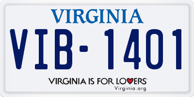 VA license plate VIB1401