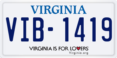 VA license plate VIB1419