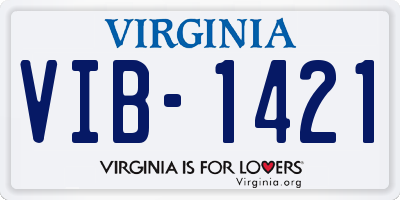 VA license plate VIB1421