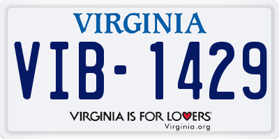 VA license plate VIB1429