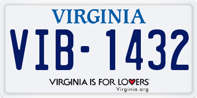 VA license plate VIB1432