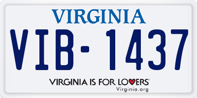 VA license plate VIB1437