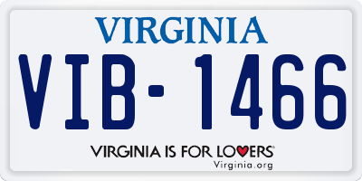 VA license plate VIB1466