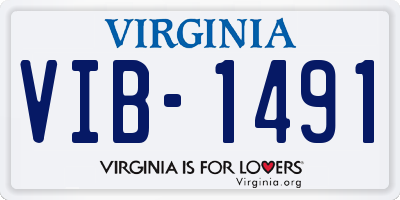 VA license plate VIB1491