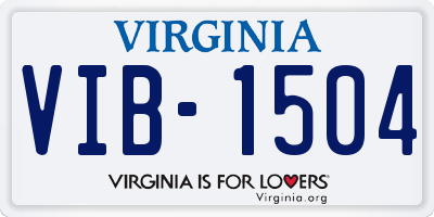 VA license plate VIB1504